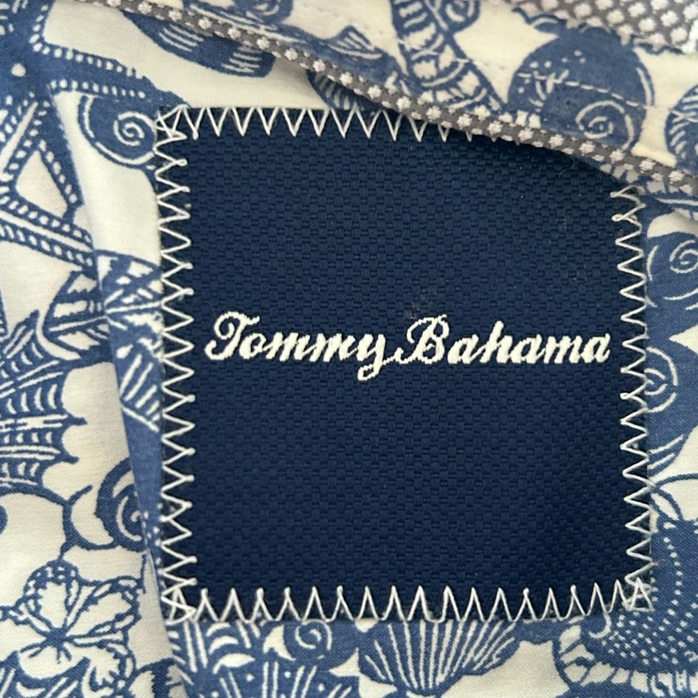 Tommy Bahama Seashell Print Button Down Shirt XL Coastal Beach Nautical - Picture 5 of 7